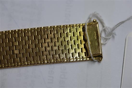 A 1960s 18ct three colour gold brick link bracelet, 80.9 grams.